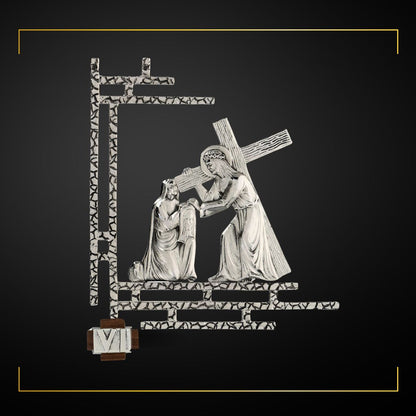 Stations of the Cross Silver Plated Finish. Made in Italy and Sold by The Clergy Store