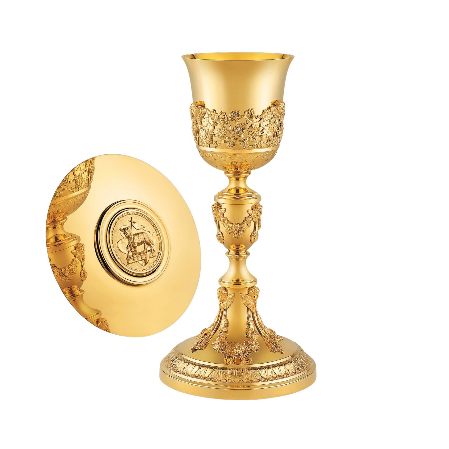 Chalice & Paten in empire style, 11” Ht. sold by The Clergy Store