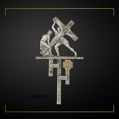 Stations of the Cross in Silver Plated Bronze. Made in Italy and Sold by The Clergy Store