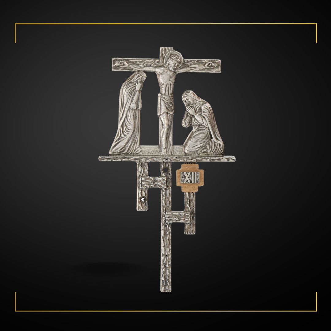 Stations of the Cross in Silver Plated Bronze. Made in Italy and Sold by The Clergy Store