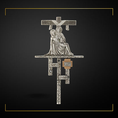 Stations of the Cross in Silver Plated Bronze. Made in Italy and Sold by The Clergy Store