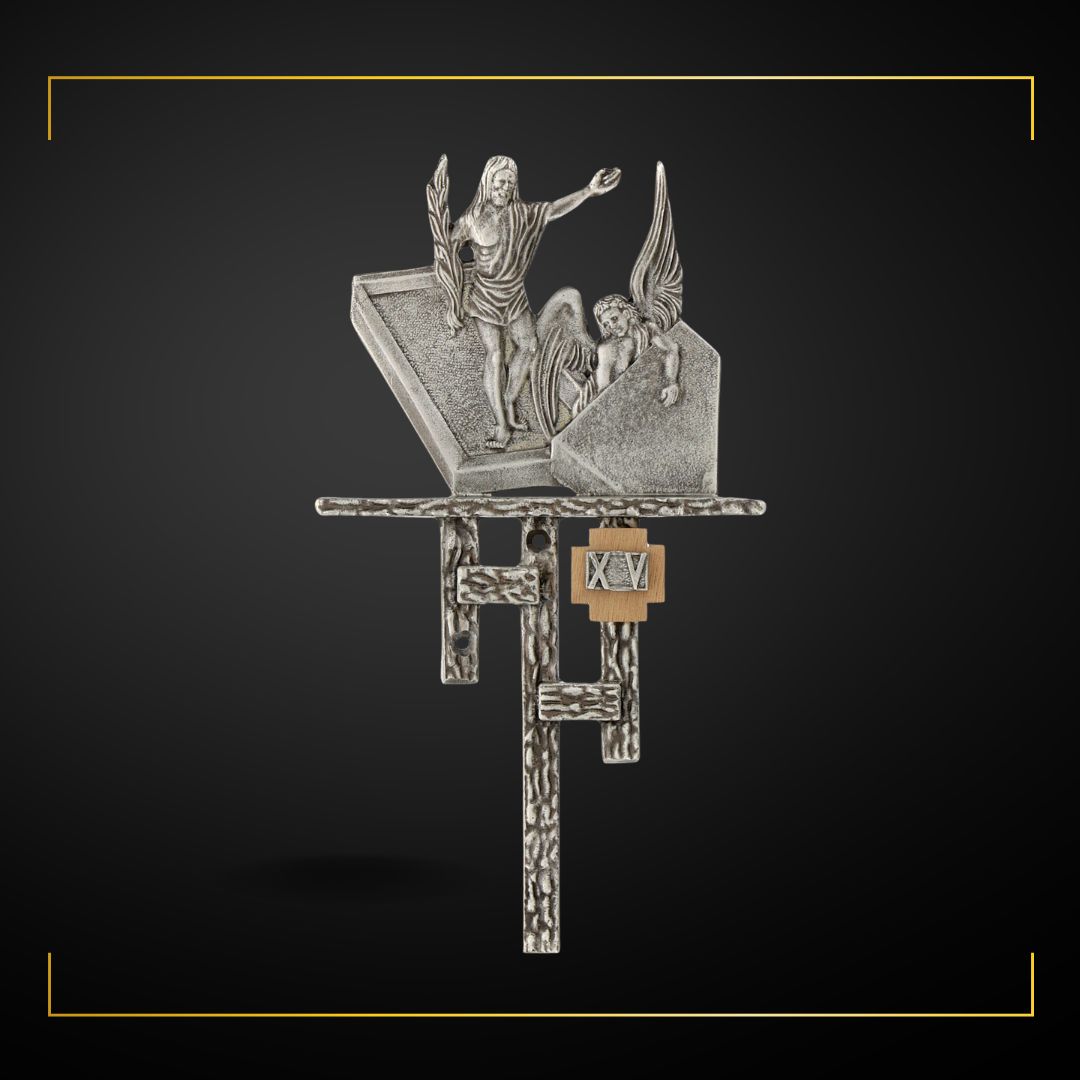 Stations of the Cross in Silver Plated Bronze. Made in Italy and Sold by The Clergy Store