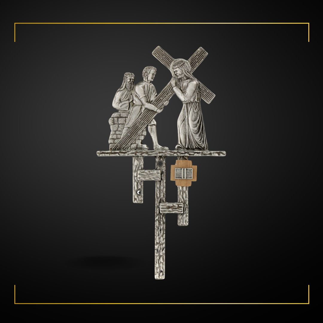 Stations of the Cross in Silver Plated Bronze. Made in Italy and Sold by The Clergy Store