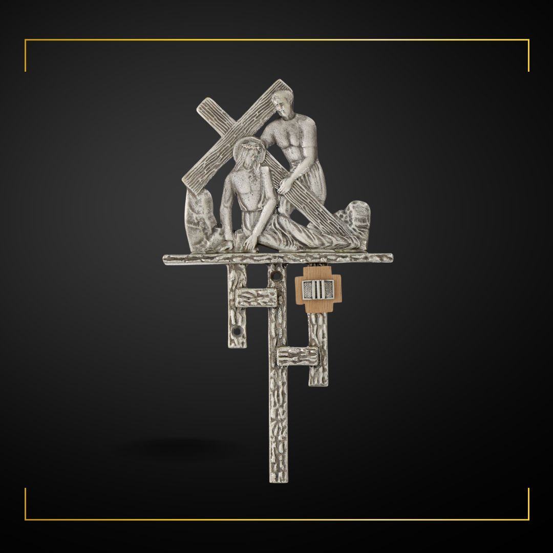 Stations of the Cross in Silver Plated Bronze. Made in Italy and Sold by The Clergy Store