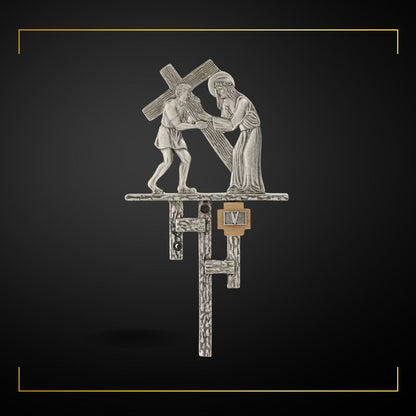 Stations of the Cross in Silver Plated Bronze. Made in Italy and Sold by The Clergy Store