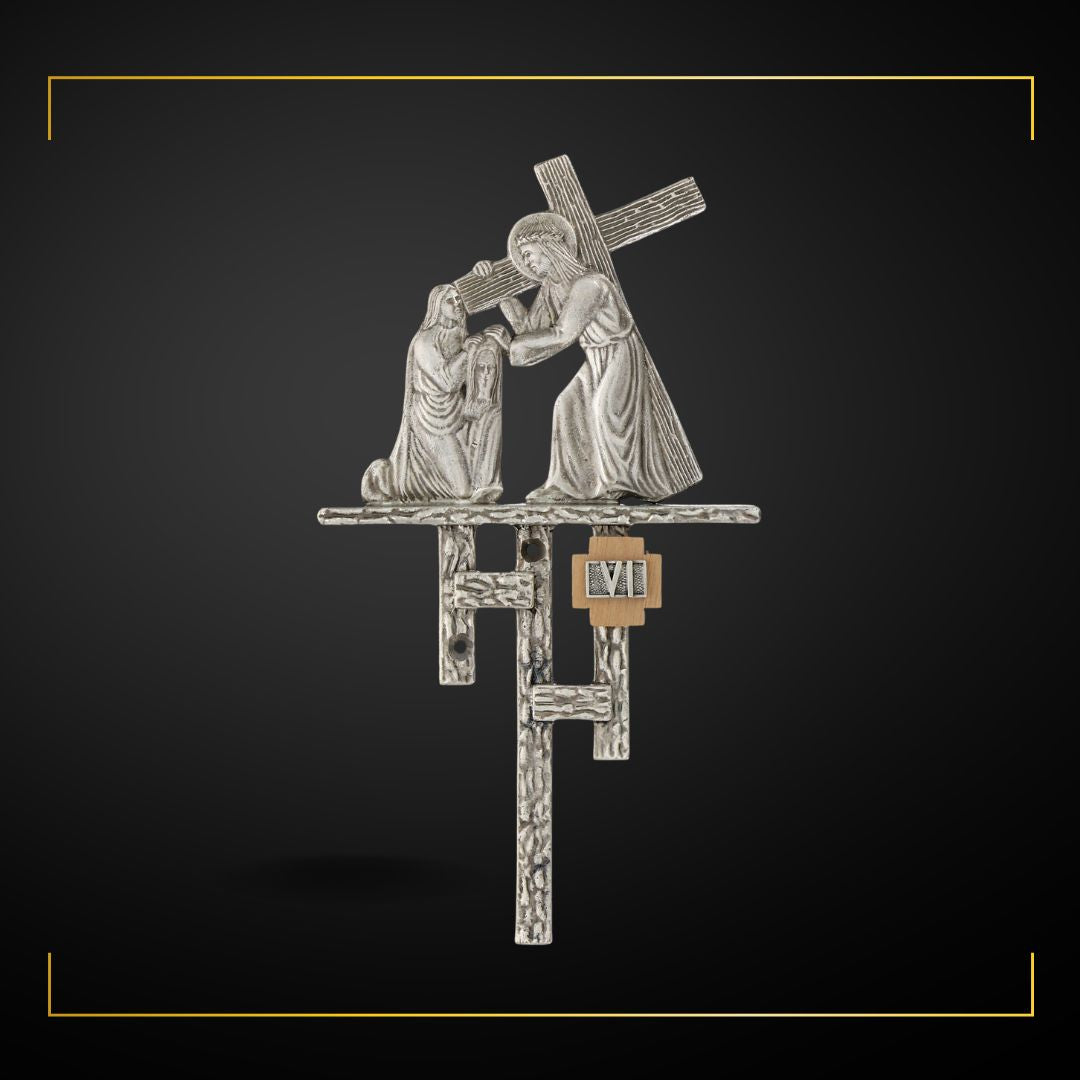 Stations of the Cross in Silver Plated Bronze. Made in Italy and Sold by The Clergy Store