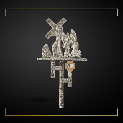 Stations of the Cross in Silver Plated Bronze. Made in Italy and Sold by The Clergy Store