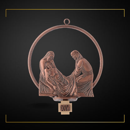 Stations of the Cross in copper bronze finish. Made in Italy and Sold by The Clergy Store