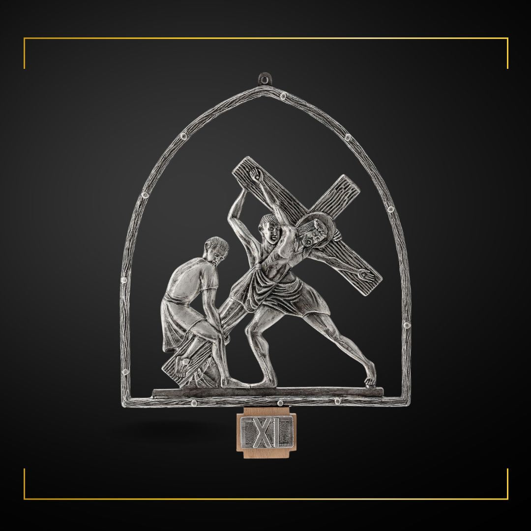 Stations of the Cross Silver Plated Made in Italy and Sold by The Clergy Store