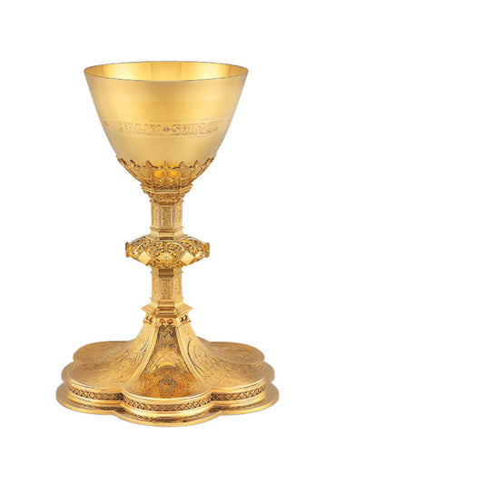 Chalice and Paten with engraved images of saints style 182