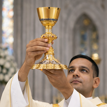 Chalice style 184 in the hands of the priest