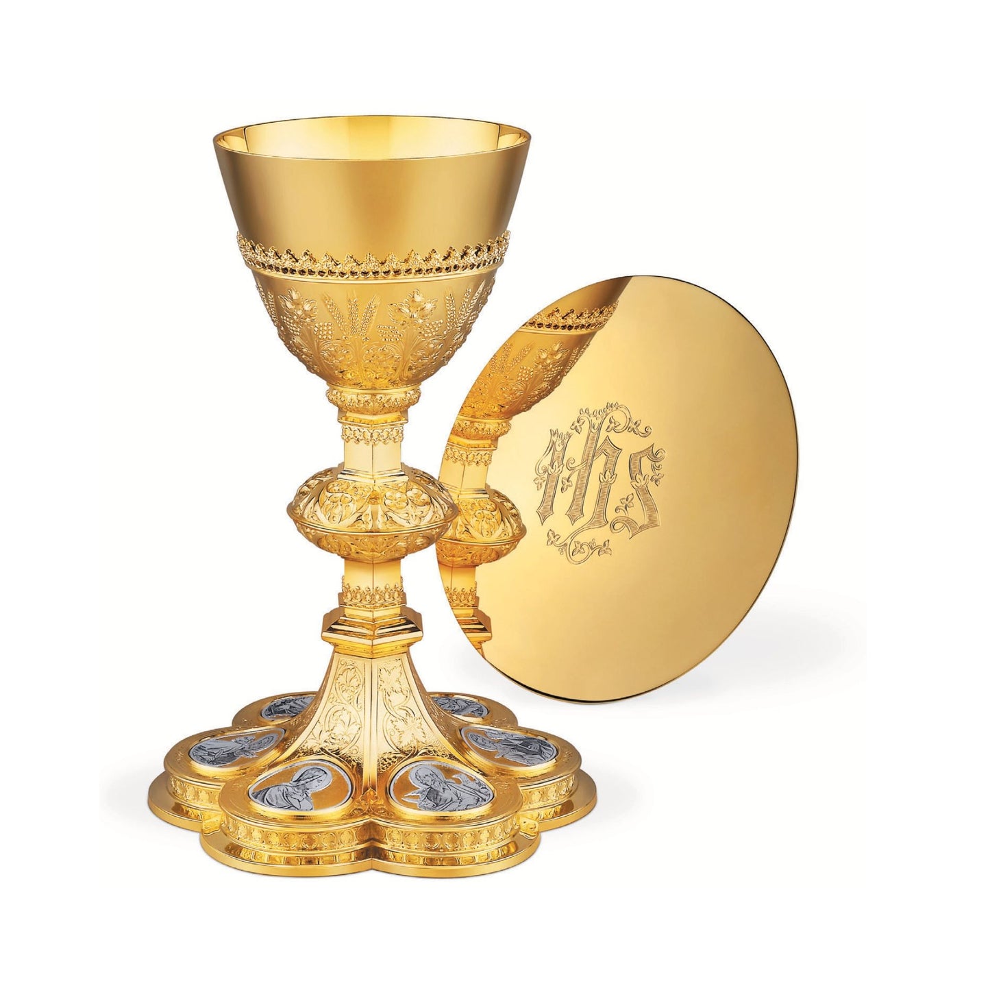 Chalice and Paten with medallions of Jesus Christ, Mary and the Four Evangelists style 198