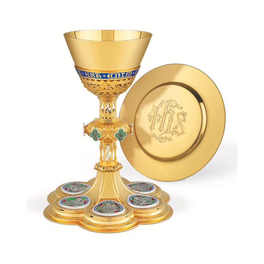 Chalice and Paten with medallions depicting symbols of Christ and the Four Evangelists style 199