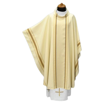 Chasuble with stripe lurex gold thread in monastic style and Cowl Collar