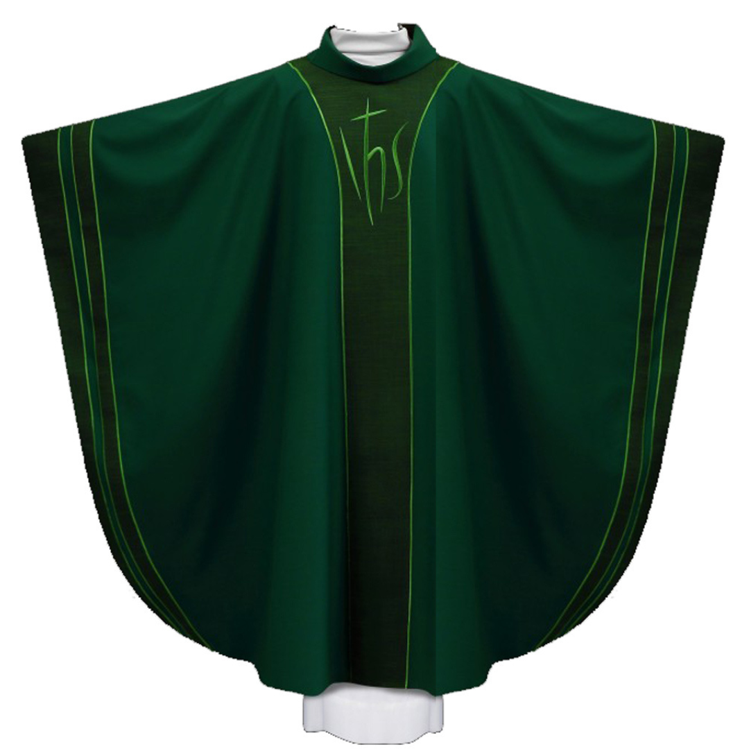 Chasuble Green contemporary IHS design Made by Alba Poland style 2-152
