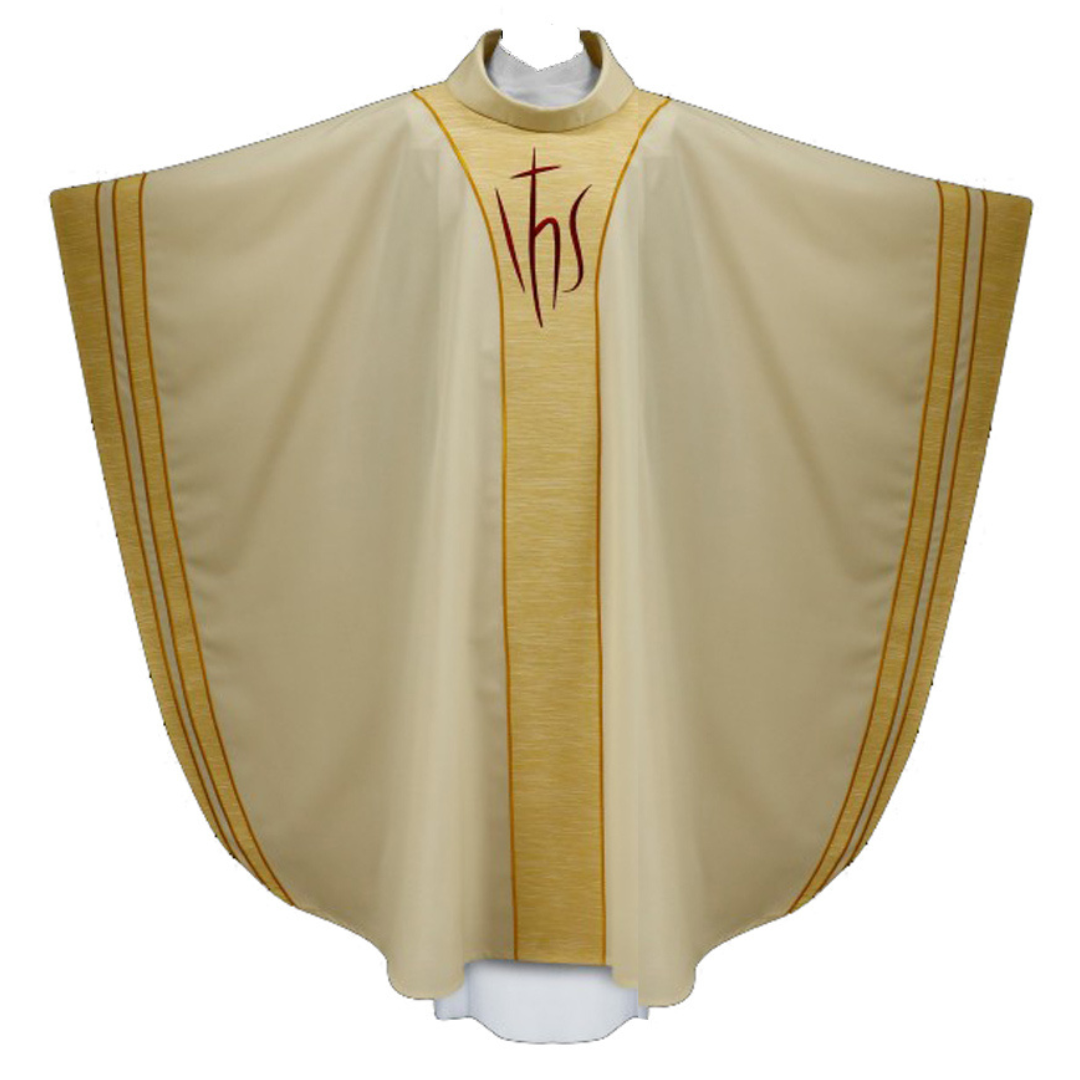 Chasuble off-white contemporary IHS design Made by Alba Poland style 2-152