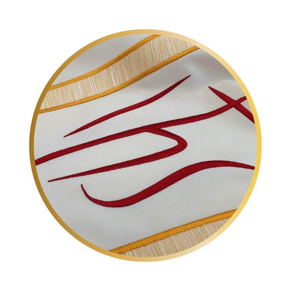 Liturgical chasuble with IHS embroidery on poly wool.