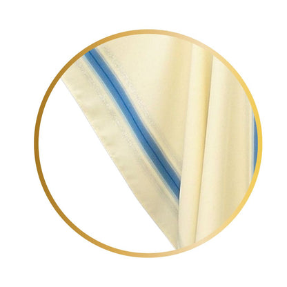 Marian chasuble with blue stripe and silver lurex in a monastic style
