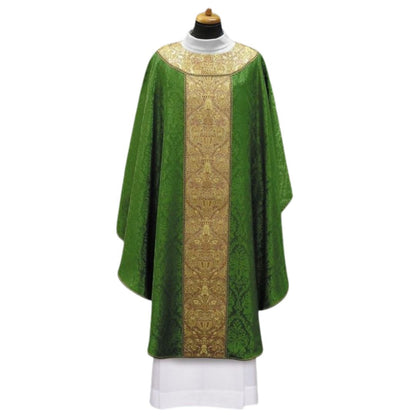 Canterbury Chasuble with brocade on lighweight damask. Made in Poland and sold by The Clergy Store