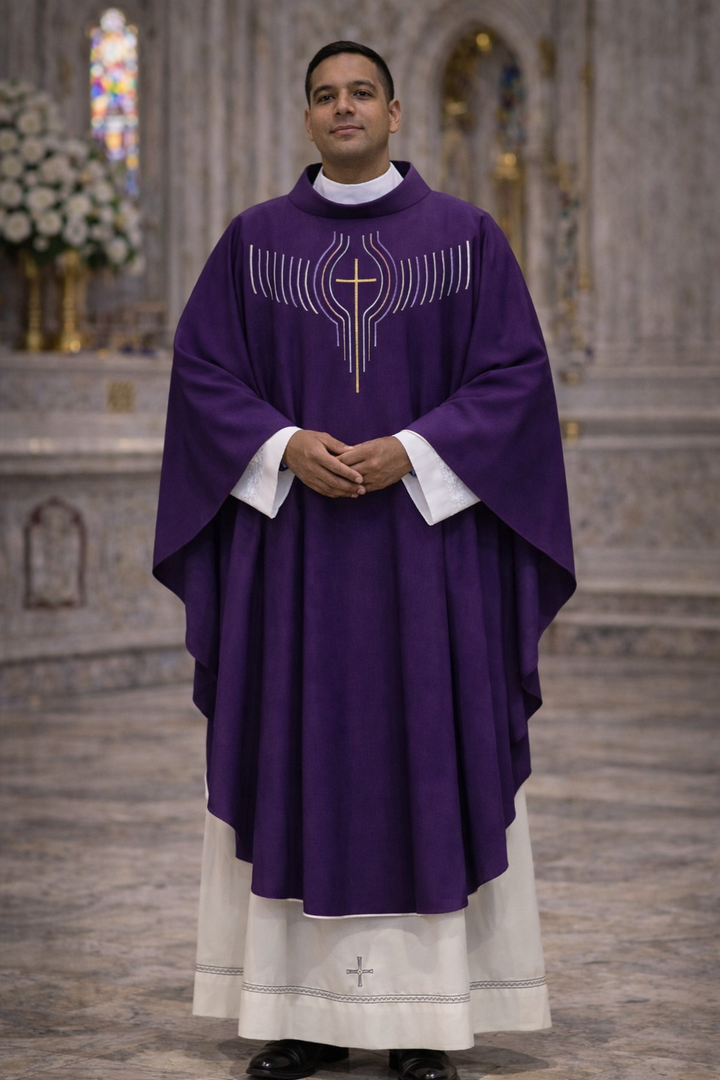 Step into timeless elegance with our handcrafted chasuble, meticulously designed in Poland. This exquisite liturgical vestment features intricate gembroidery, combining traditional craftsmanship with modern design. Perfect for religious ceremonies, this chasuble offers unparalleled comfort and durability. Whether you seek a vestment for daily service or special occasions, our Polish-made chasuble is a masterpiece of elegance and tradition. Available exclusively at The Clergy Store.