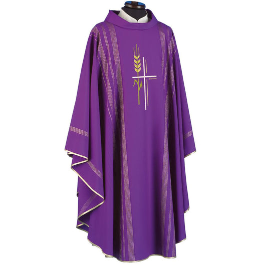 Priest chasuble by Solivari purple style#216 sold by The Clergy Store 