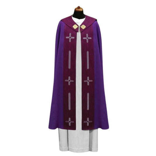 Cope with embroidered cross made in Poland and sold by The Clergy Store