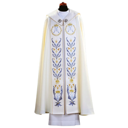 Liturgical cope vestment Marian design. Made in Poland and sold by The Clergy Store