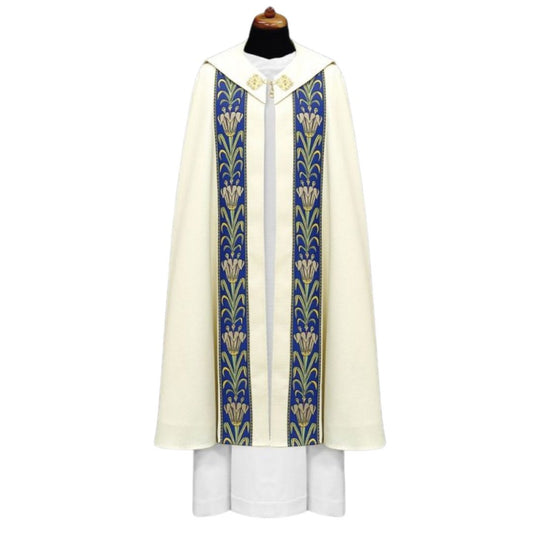 Liturgical cope vestment Annunciation Lilly's. Made in Poland and sold by The Clergy Store