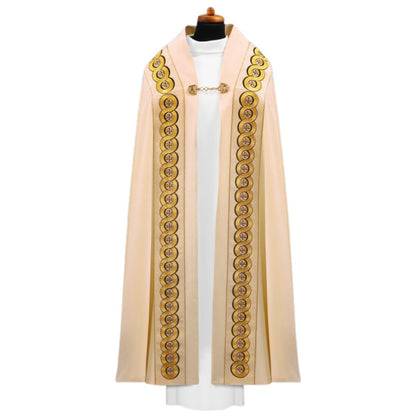 Liturgical cope vestments embroidered crosses. Made in Poland and sold by The Clergy Store