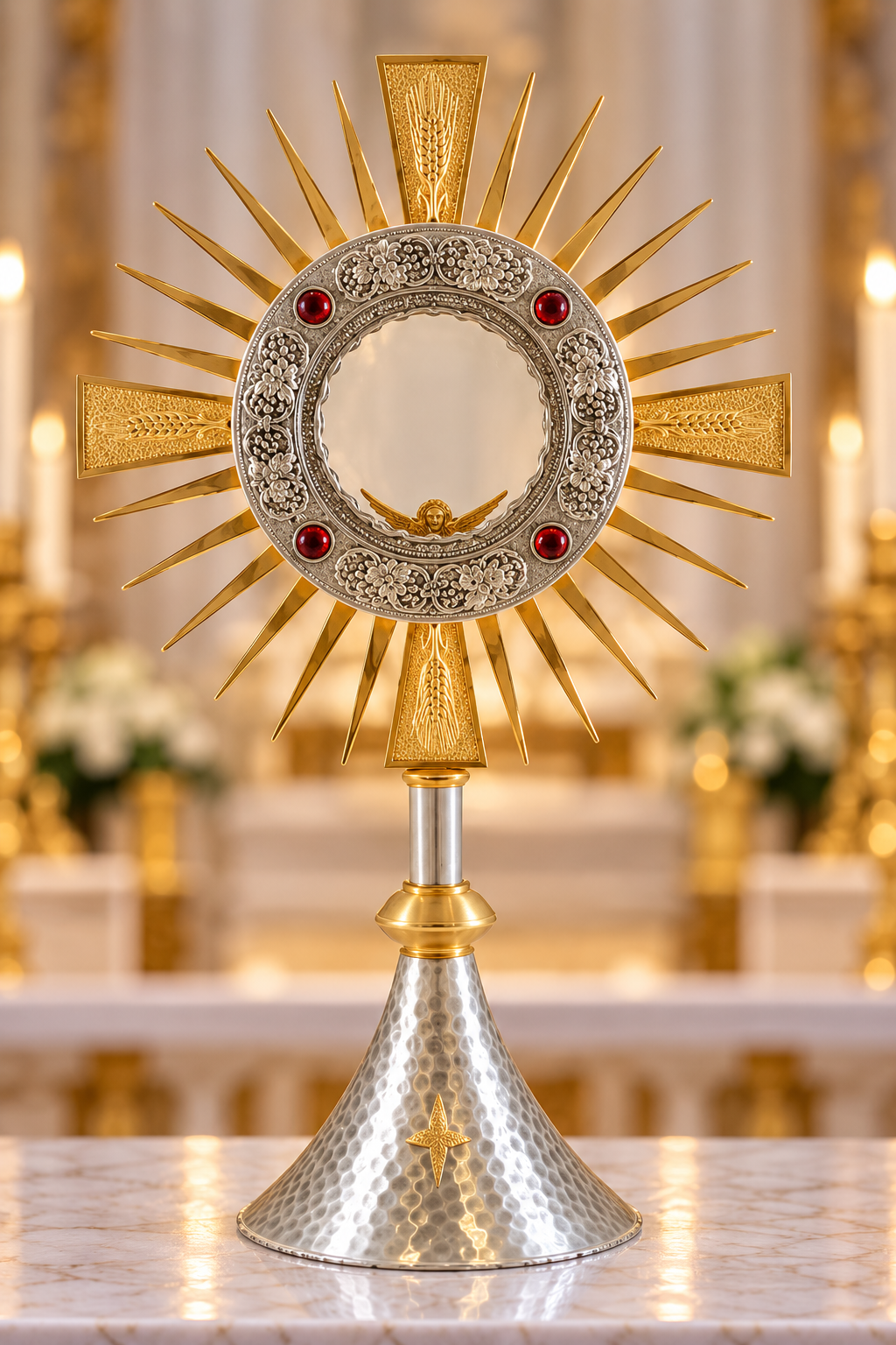 Monstrance Ears of Wheat and Grapes By Mollica style #3306