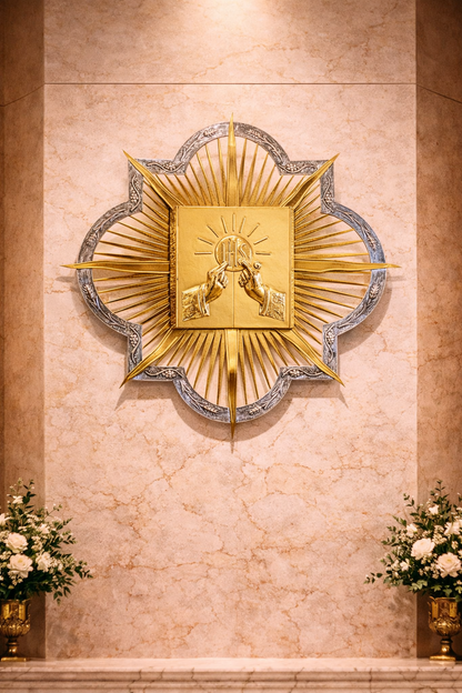 Hands of God and IHS Wall Tabernacle Made in Italy