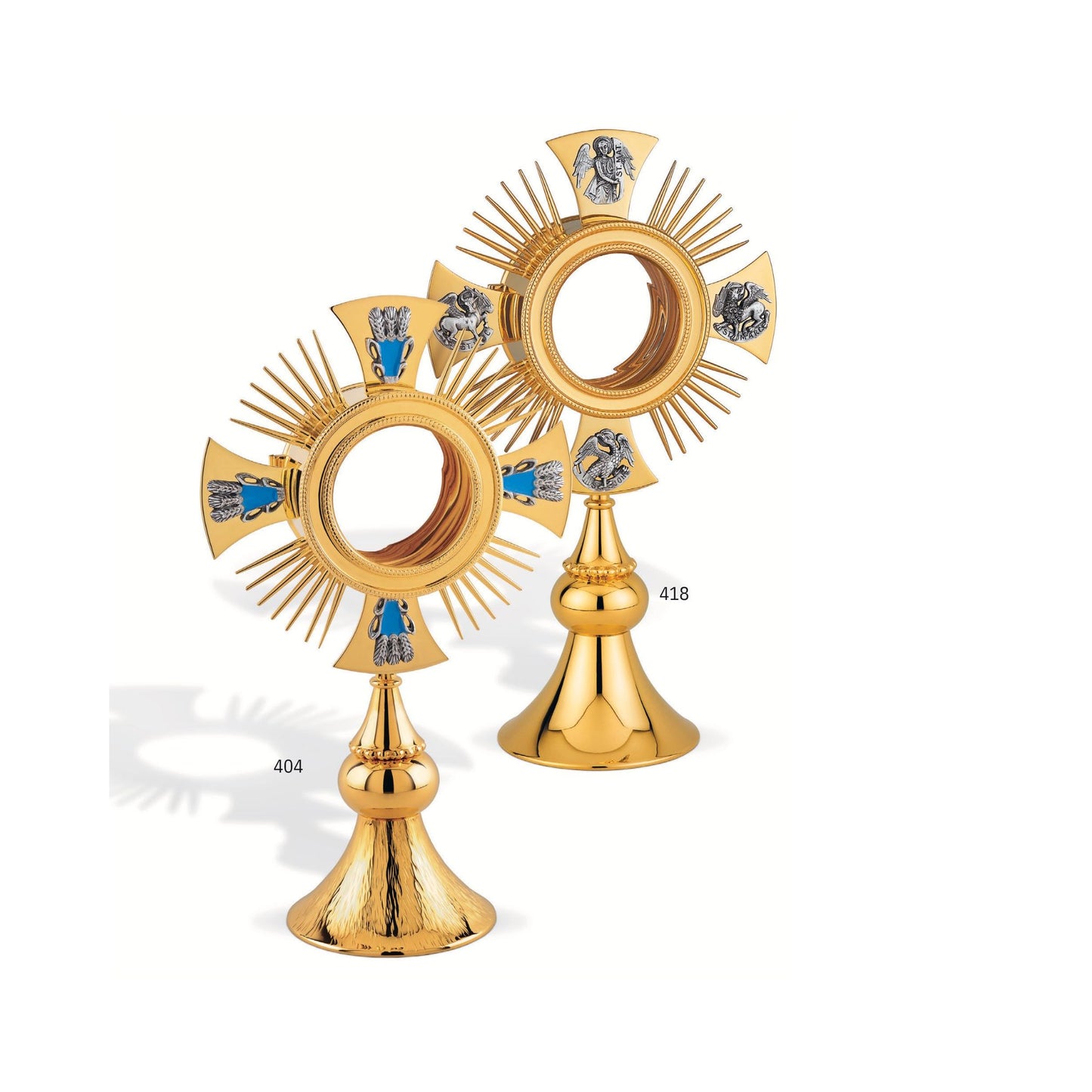 Contemporary Monstrance with four evangelist Made n Poland and sold by The Clergy Store