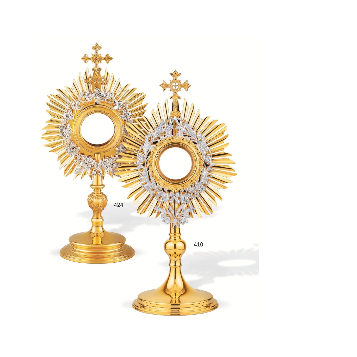 Traditional Monstrances Gold Plated. Made in Poland and sold by The Clergy Store