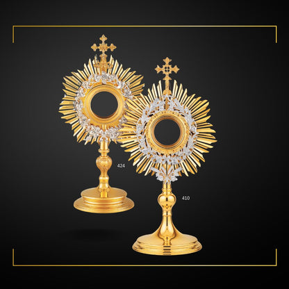 Traditional Monstrances Gold Plated. Made in Poland and sold by The Clergy Store