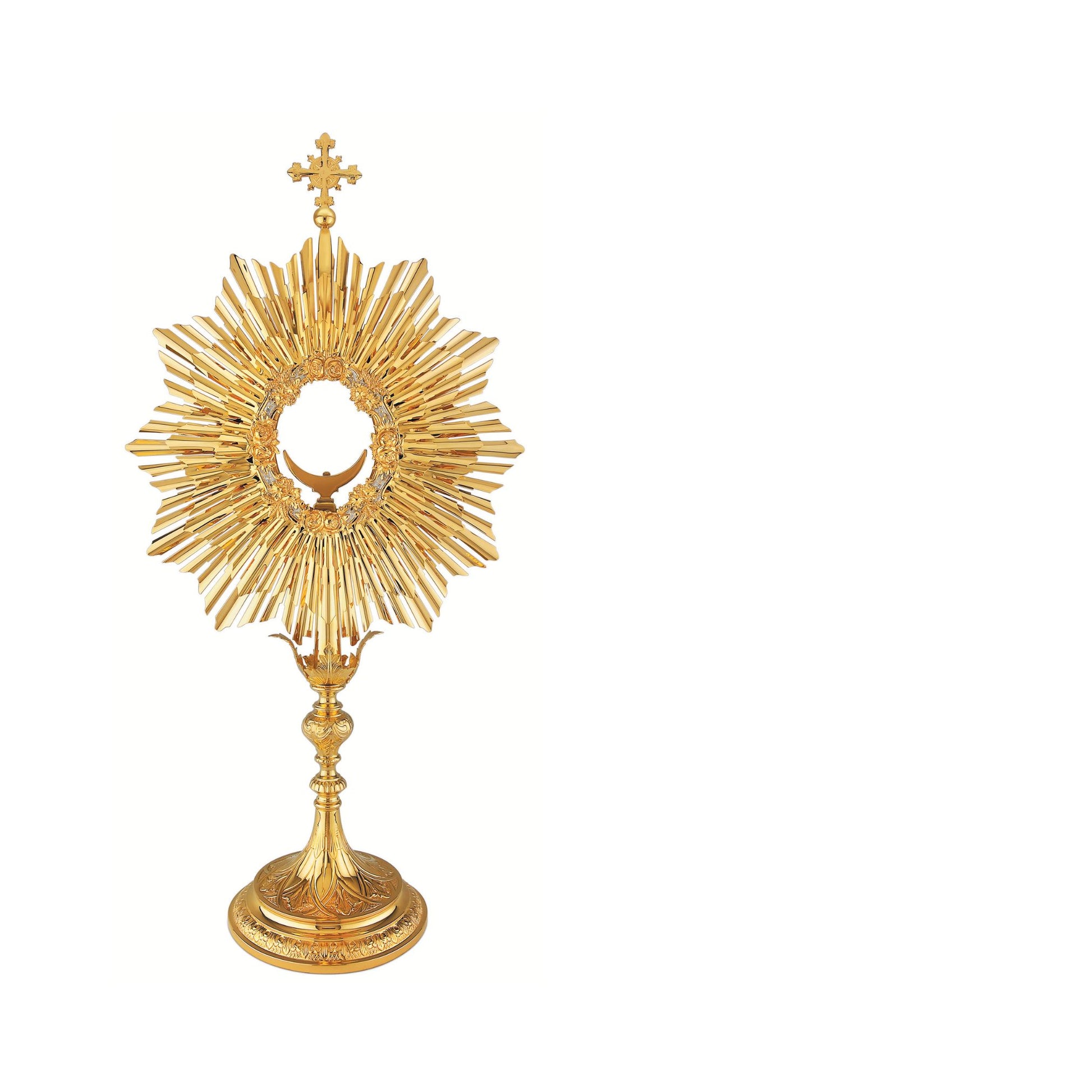  Traditional Monstrance 24-Karat Gold Plated Style 436. Made in Poland and sold by The Clergy Store