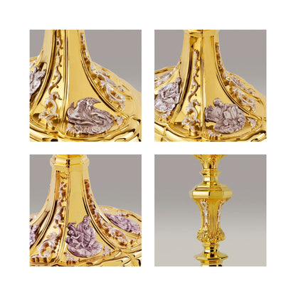 Baroque Monstrance Made in Poland Brass Gold Plated Style 438.  Sold by The Clergy Store
