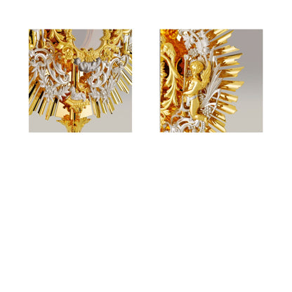 Baroque Monstrance Made in Poland Brass Gold Plated Style 438.  Sold by The Clergy Store