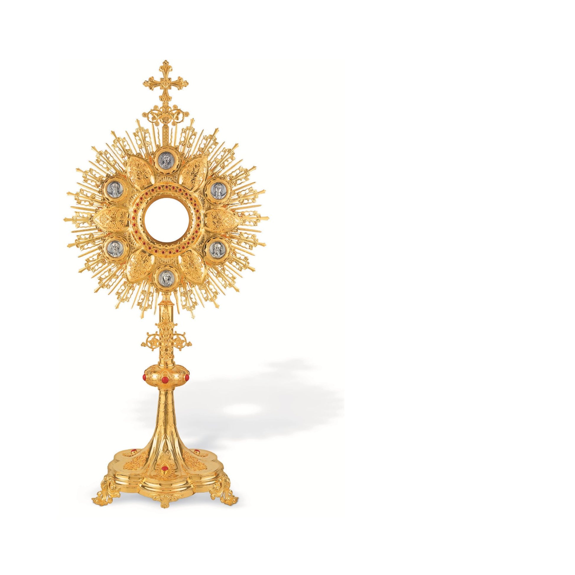 Traditional Monstrance 24-Karat Gold Plated Style 443 . Made in Poland and sold by The Clergy Store