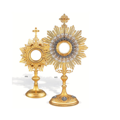 Traditional Monstrance with Medallions of Angels. Made in Poland and sold by The Clergy Store