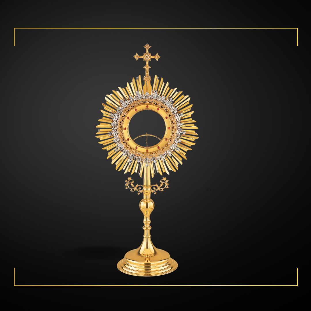 Contemporary Monstrance with Larger host Made in Poland and sold by The Clergy Store