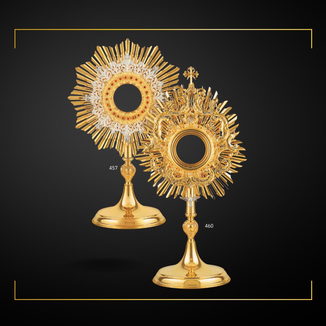 Traditional and Contemporary Monstrances Made in Poland and sold by The Clergy Store