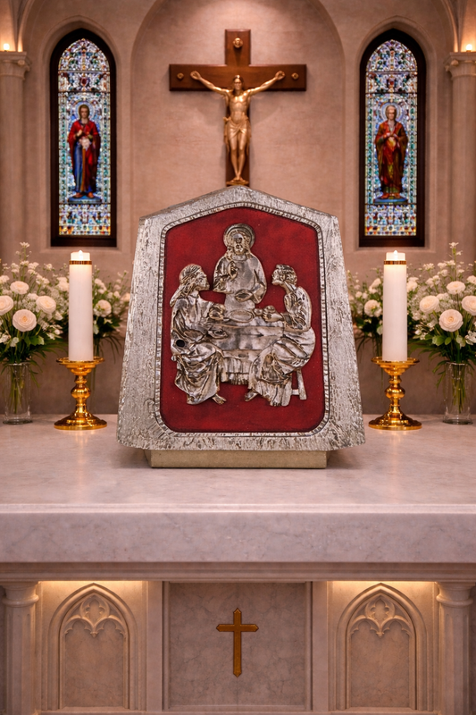 Tabernacle The Last Supper in Silver Bonze. Made in Italy and sold by The Clergy Store
