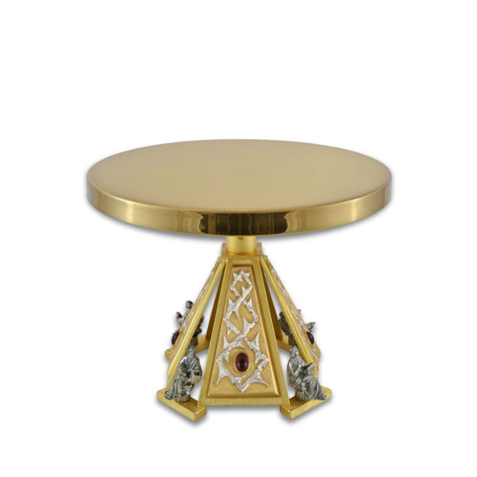 Thabor for monstrance gold finish with evangelist, thorns and precious stones. Made in Italy and sold by The Clergy Store