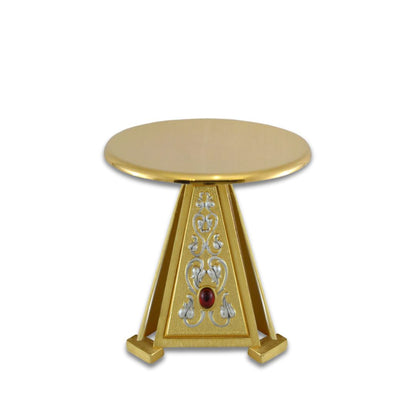 Thabor for monstrance gold finish with lilies and precious stones. Made in Italy and sold by The Clergy Store