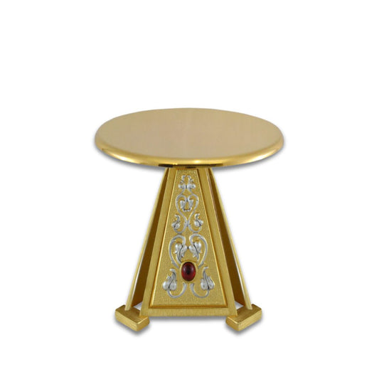 Thabor for monstrance gold finish with lilies and precious stones. Made in Italy and sold by The Clergy Store