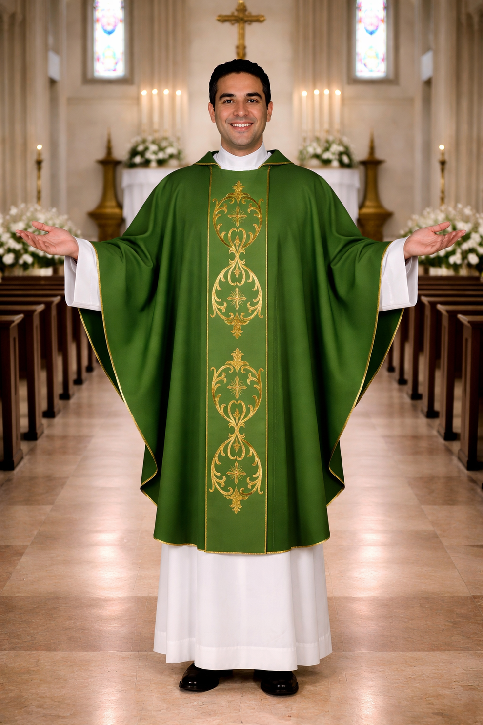 Beautifully Designed Chasuble Made in Italy With Cross Baroque Orphrey ...