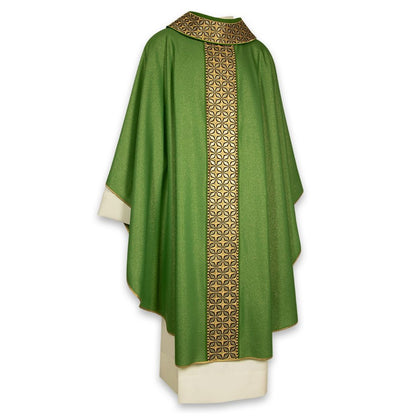 Gothic chasuble with solemn brocade orphrey on 100% pure Ialian wool . material. Made in Italy