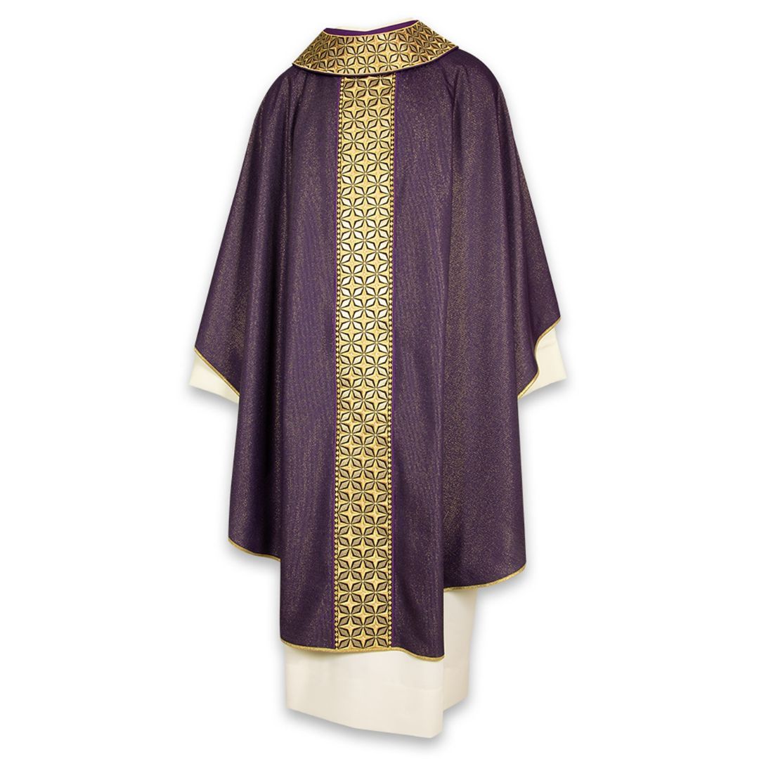 Gothic chasuble with solemn brocade orphrey on 100% pure Ialian wool . material. Made in Italy