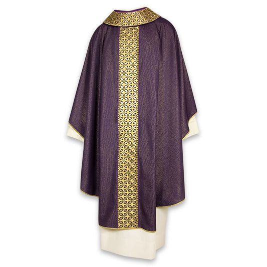 Gothic chasuble with solemn brocade orphrey on 100% pure Ialian wool . material. Made in Italy