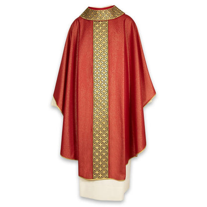 Gothic chasuble with solemn brocade orphrey on 100% pure Ialian wool . material. Made in Italy